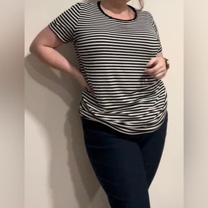 Torrid Black and White Striped Super Soft TShirt